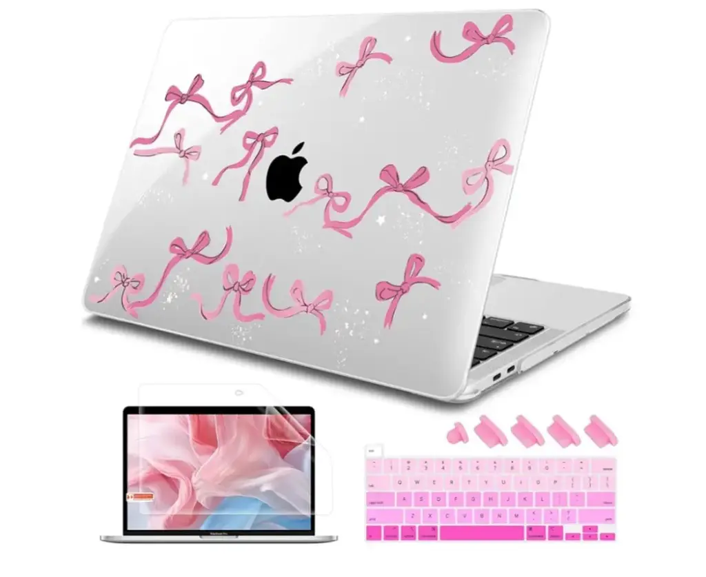 Tuiklol Laptop Case – Hard Shell Protective Cover for 11" to 16" Laptops – Compatible with MacBook, Dell, HP, Lenovo, Asus, Acer & More – Stylish Bowknot Design, Slim & Durable Clip-On Case