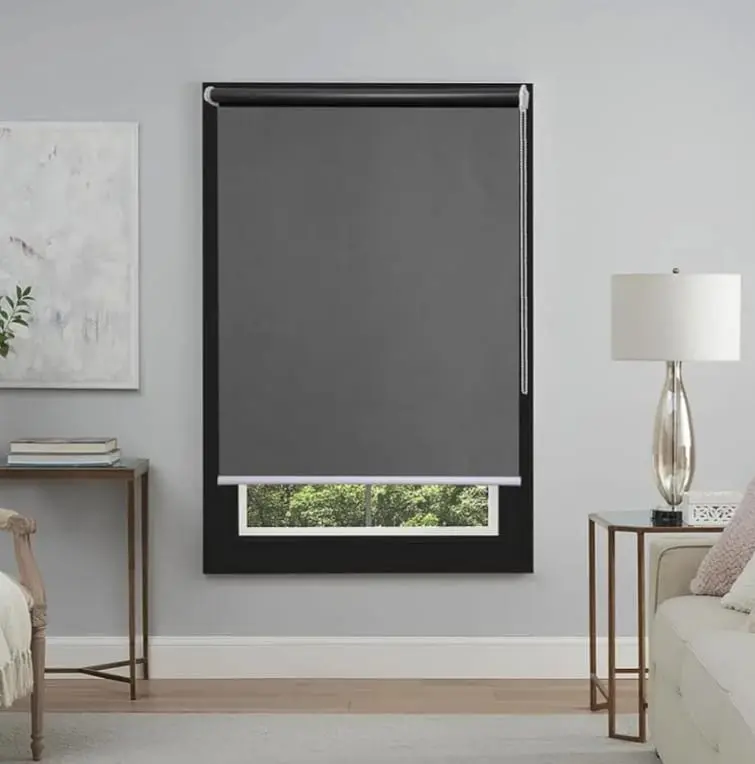 GREEN DECOR - Custom Size Roller Blinds | 300 GSM Waterproof Polyester | Sun Blockage Corded Curtains for Window, Door, Balcony – Grey