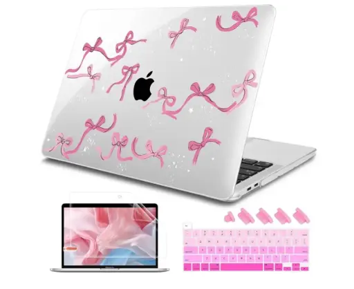 Tuiklol Laptop Case – Hard Shell Protective Cover for 11" to 16" Laptops – Compatible with MacBook, Dell, HP, Lenovo, Asus, Acer & More – Stylish Bowknot Design, Slim & Durable Clip-On Case